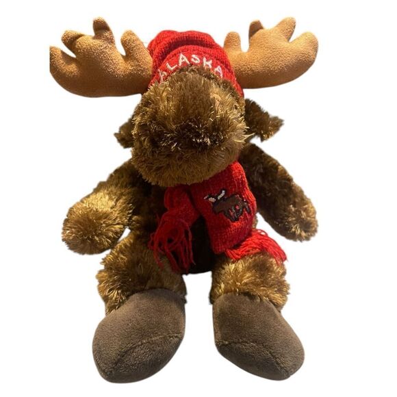 ACE Kids Brown Red Polyester Artic Circle ALASKA Moose Plush Stuffed Animal Toy - Picture 1 of 9